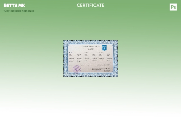 модерен стил Израел, шаблон за PSD, шаблон за извод од матична книга на родени о